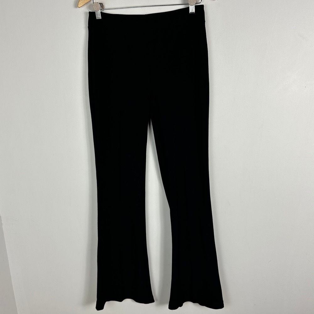 Joseph Ribkoff Black Elastic Waist High Leg Trousers Flare Pants Womens Size 8
